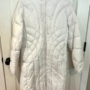 LL Bean White Winter Down Jacket